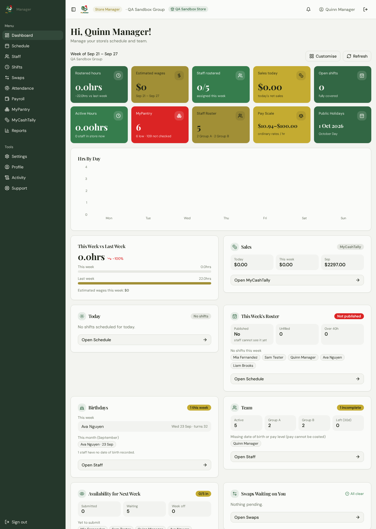 Basic Inventory Count MyRooster — Staff Scheduling Made Simple